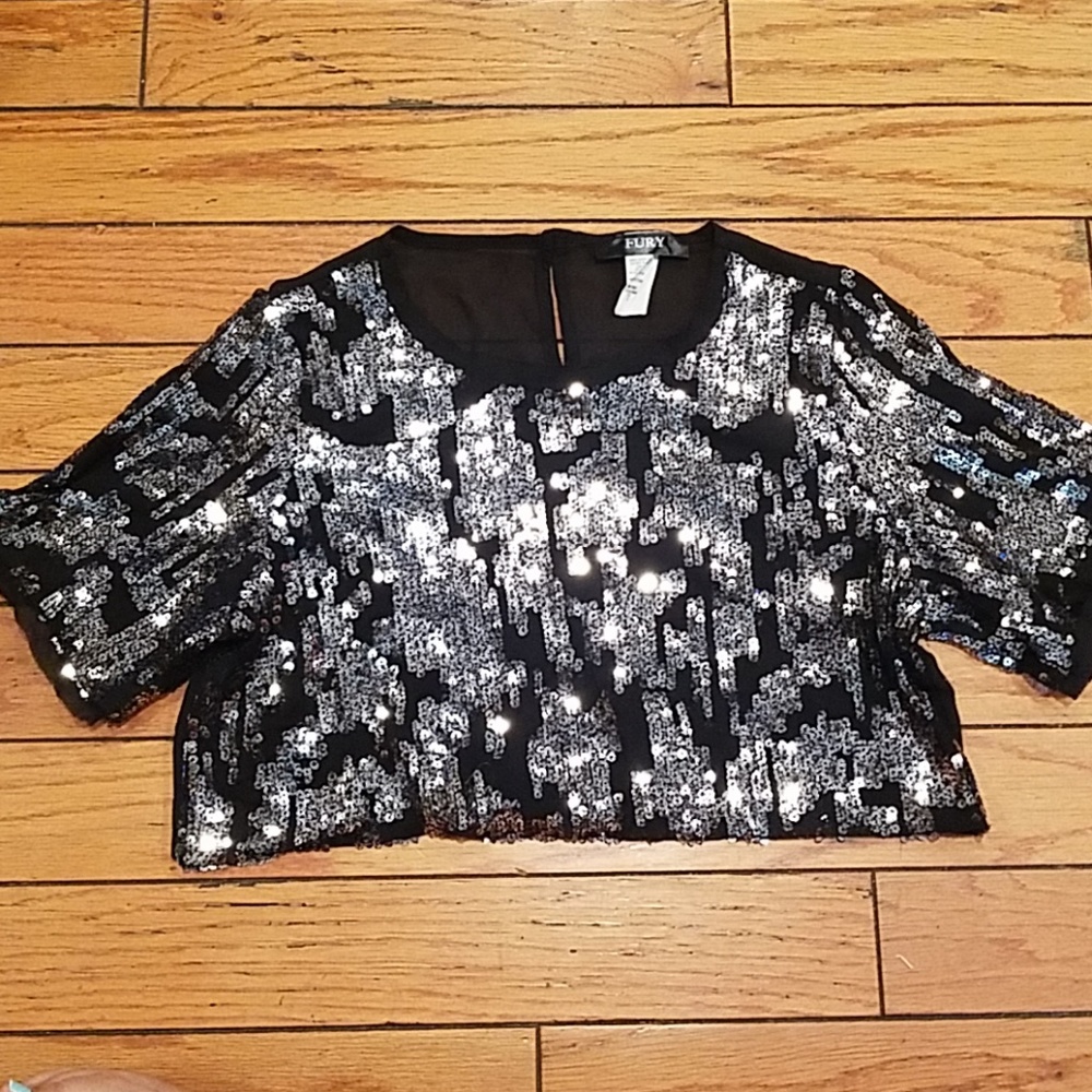 Fury sequin crop top